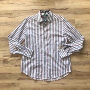 Robert Graham Colourful and White Striped Shirt